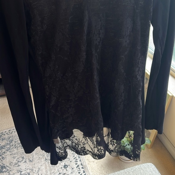Vintage Sheer Black Lace long sleeve top, Circa 2009 - Picture 16 of 17